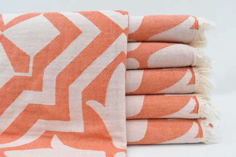 Turkish hand towel, Organic Turkish towel, Wedding Gift For Bride, Custom Wedding Gift, 68x36 Cotton Tulip Patterned Towel, Summer Towel, Gym Towel - 1