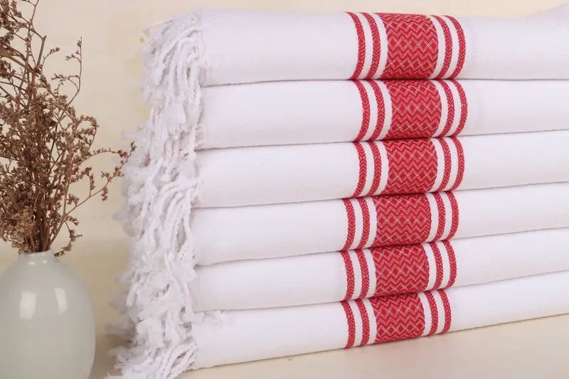 Monogram Beach Towel Monogrammed Turkish Cotton Red Striped, 40x71 Inches