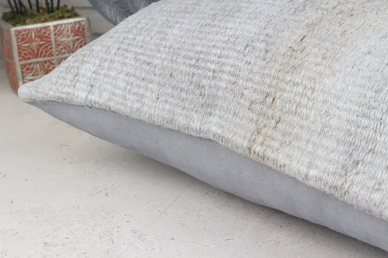 20x20 Gray Pillow Sham, Home Decor Pillow, Cushion Case, Handmade Kilim Cushion, Sofa Bolster Pillow Sham, Ethnical Kilim Rug Pillow - 8