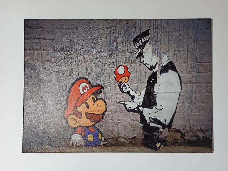 Banksy Mario Canvas, Banksy Super Mario Wall Art Canvas, Banksy Mario Print, Banksy Super Mario Original, Banksy Poster, Banksy Wall Art - 10