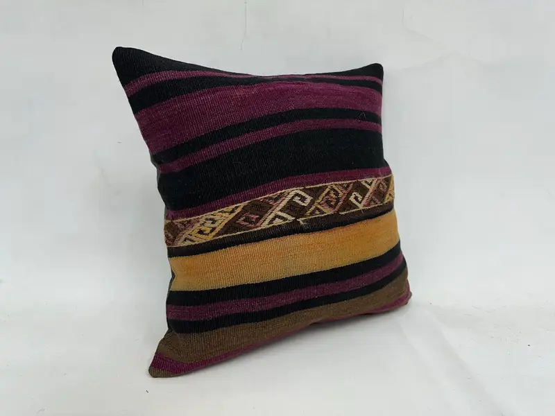 20x20 Beige Cushion Case, Natural Cushion Case, Boho Pillow, Meditation Cushion Case, Vintage Pillow, Pillow, Ethnical Kilim Rug Pillow - 3