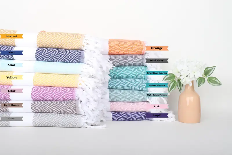 Pool Towels, Bath towel, Best Beach Towel, House Warming Gift, 70x40 Cotton Diamond Towel, First Wedding Anniversary Gift, Personalized Beach Towel - 1