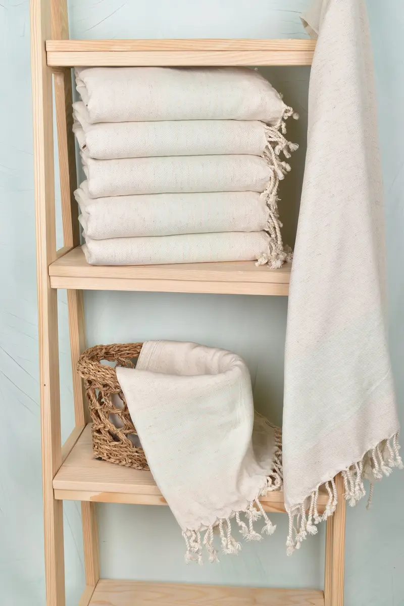 Monogram Turkish Towel, Wedding Gift For Bride, Lightweight Turkish towel, Scarf Towel, Monogram Beach Towel, 68x40 Linen Striped Towel - 3