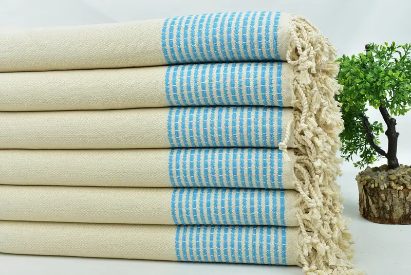 Custom Name Towel, 70x36 Cotton Striped Towel, Soft towel, Best Beach Towel, Welcome Wedding Gift, Cotton towel, Handmade Turkish hammam towel - 3