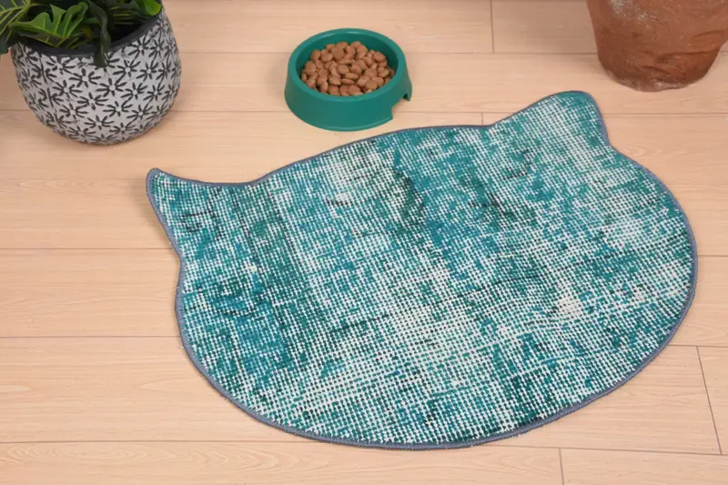 Bohemian Green and Beige Wool Round Placemat, Traditional Bohemian Design Placemat