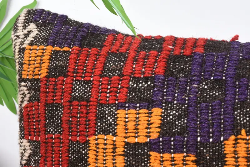 Kilim Cushion Sham, Bolster Cushion Cover, Interior Designer Pillow, 12x36 Purple Pillow Case, Outdoor Patio Pillow, Pillow Case, Pillow for Couch - 2