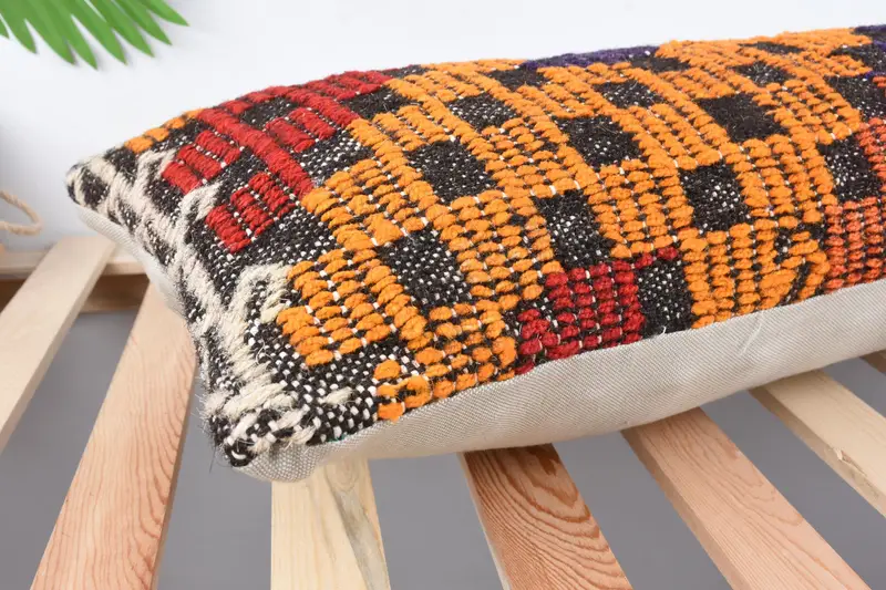 Kilim Cushion Sham, Bolster Cushion Cover, Interior Designer Pillow, 12x36 Purple Pillow Case, Outdoor Patio Pillow, Pillow Case, Pillow for Couch - 6