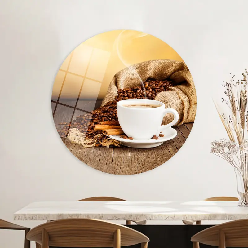 Elegante braune Leinwand für die Kaffeeküche – personalisiertes Geschenk für Kaffeeliebhaber