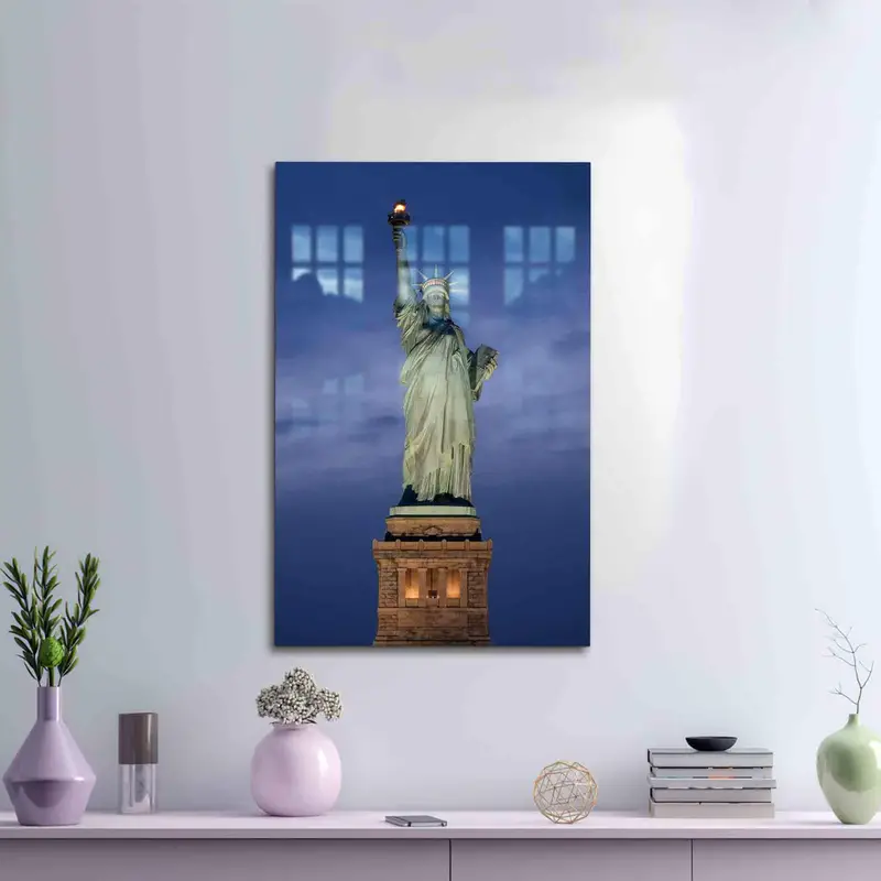 Vidrio impreso elegante: diseño neoclásico de la Estatua de la Libertad