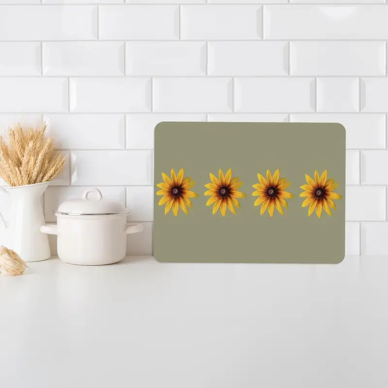 自由奔放に生きるパターンのガラスまな板、滑り止めの足付き