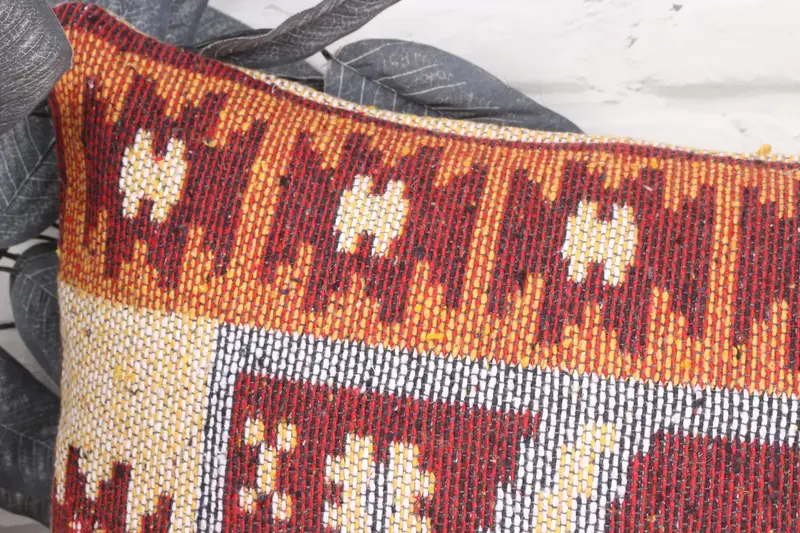 Ethnical Kilim Rug Pillow, 12x36 Red Pillow Case, Bright Pillow Cover, Gift Pillow, Pillow Cover, Vintage Throw Cushion Cover, Throw Kilim Pillow - 2