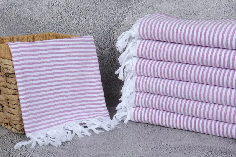 Home Decor Gifts, Beach Towel Gift, Bachelor Party Favors, Hammam Towel USA, 68x36 Cotton Striped Towel, Guest Towel, Custom Wedding Gift - 3