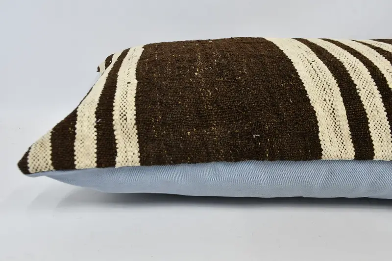 Gift Pillow, Boho Pillow, Vintage Throw Cushion, 16x48 Brown Pillow Cover, Cushion Case, Designer Throw Pillow Cover, Kilim Pillow Cover - 6