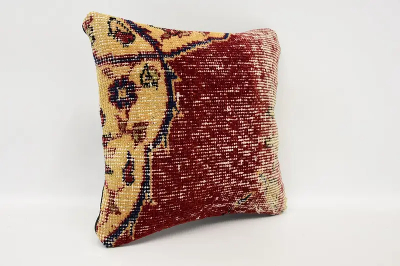 12x12 Red Pillow, Pillow for Couch, Throw Kilim Pillow, Nomadic Cushion Cover, Pillow Cover, Chair Cushion Cover, Antique Pillows - 3