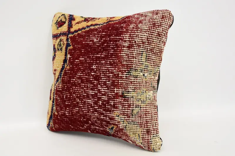 12x12 Red Pillow, Pillow for Couch, Throw Kilim Pillow, Nomadic Cushion Cover, Pillow Cover, Chair Cushion Cover, Antique Pillows - 4