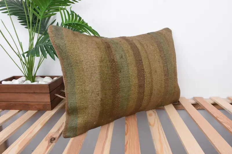 Pillow Cover, 16x24 Brown Cushion, Kilim Pillow, Wholesale Pillow Sham, Vintage Kilim Pillow, Authentic Pillow, Antique Pillows - 4