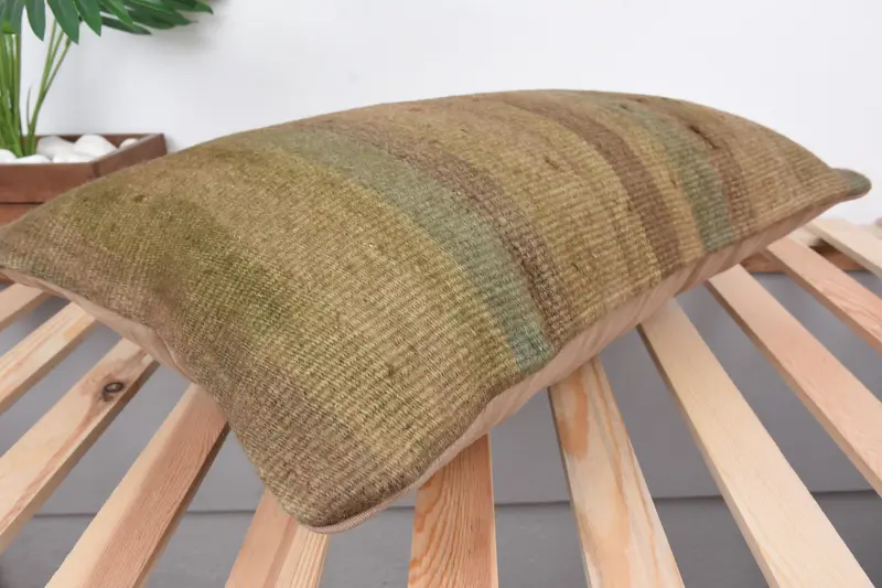 Pillow Cover, 16x24 Brown Cushion, Kilim Pillow, Wholesale Pillow Sham, Vintage Kilim Pillow, Authentic Pillow, Antique Pillows - 6