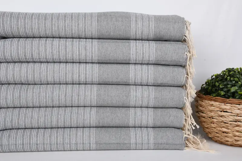 Eco-friendly Turkish towel for home and travel, Turkish Towel USA, Beach Towel Bulk, 70x40 Cotton Striped Towel, Thin towel, Bridal Shower Gifts - 2