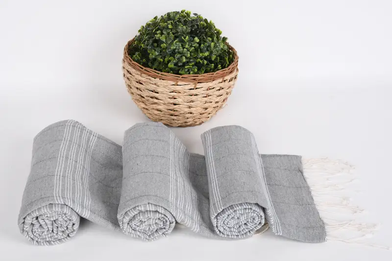 Eco-friendly Turkish towel for home and travel, Turkish Towel USA, Beach Towel Bulk, 70x40 Cotton Striped Towel, Thin towel, Bridal Shower Gifts - 8