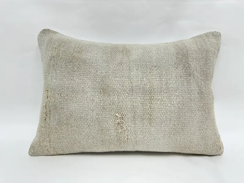 Beige besticktes Southwestern-Wurfkissen, handgemachtes Vintage-Kissen