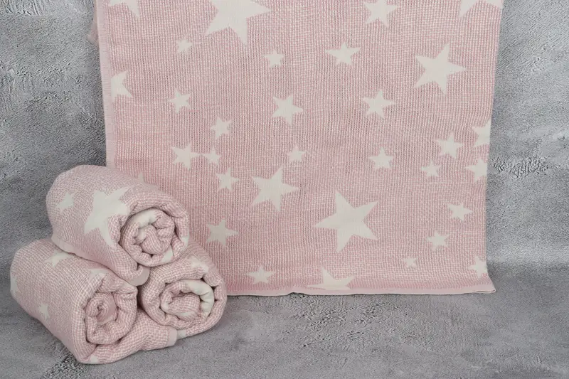 Throw Blanket Couch, Embroidery Bedspread, Organic Beach Blanket, 50x48 Cotton Star Design Towel, Bachelorette Gifts, Aesthetic Blanket, Bedspread - 1