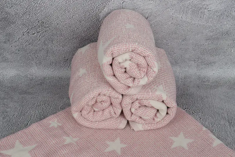 Throw Blanket Couch, Embroidery Bedspread, Organic Beach Blanket, 50x48 Cotton Star Design Towel, Bachelorette Gifts, Aesthetic Blanket, Bedspread - 8