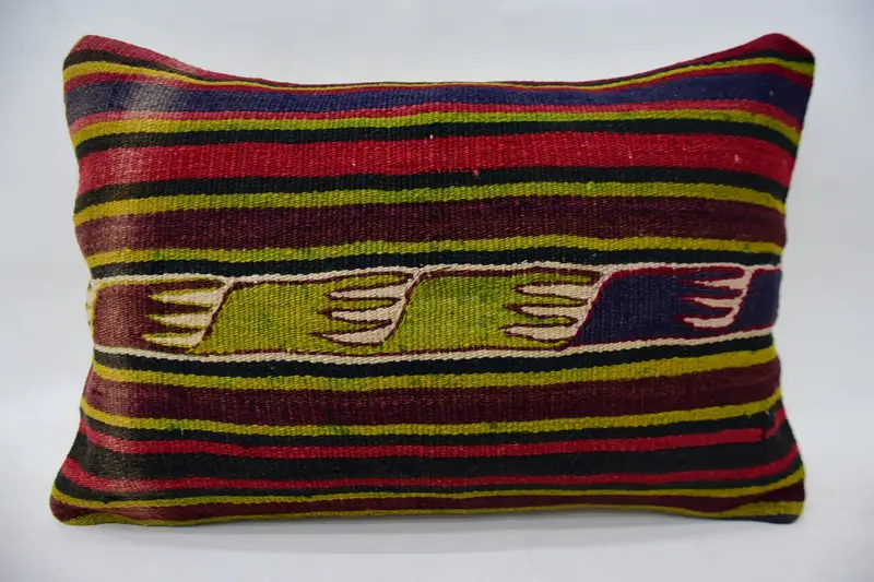 Luxury Cushion Case, 16x24 Red Cushion, Tribal Cushion, Antique Pillows, Turkish Kilim Pillow, Vintage Kilim Throw Pillow, Pillow, Couch Pillow Case - 1