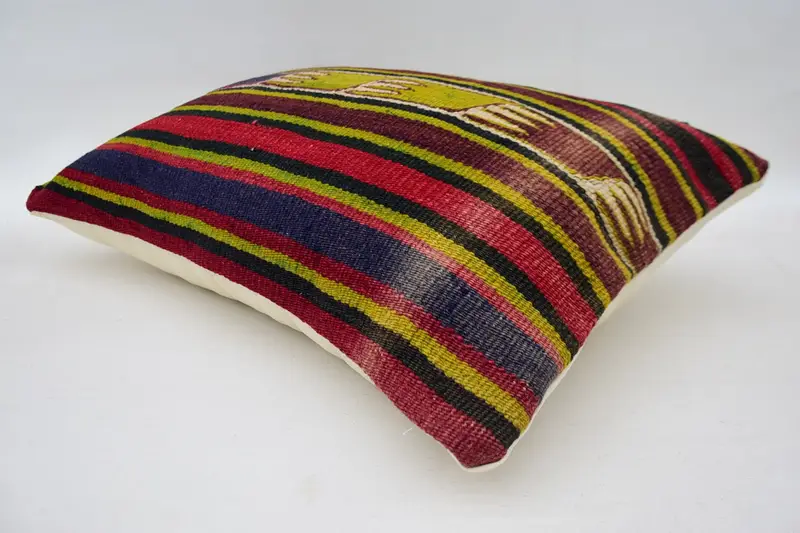 Luxury Cushion Case, 16x24 Red Cushion, Tribal Cushion, Antique Pillows, Turkish Kilim Pillow, Vintage Kilim Throw Pillow, Pillow, Couch Pillow Case - 6