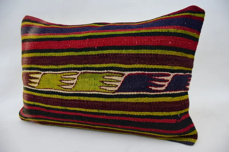 Luxury Cushion Case, 16x24 Red Cushion, Tribal Cushion, Antique Pillows, Turkish Kilim Pillow, Vintage Kilim Throw Pillow, Pillow, Couch Pillow Case - 3