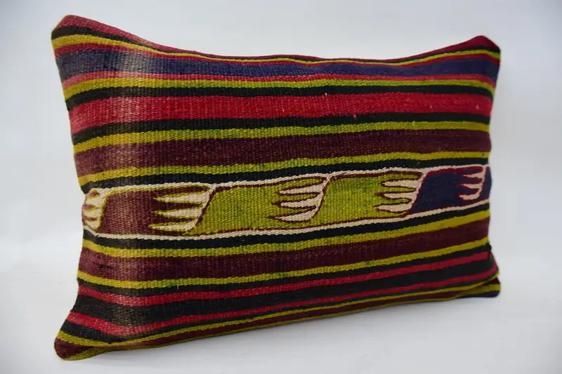 Luxury Cushion Case, 16x24 Red Cushion, Tribal Cushion, Antique Pillows, Turkish Kilim Pillow, Vintage Kilim Throw Pillow, Pillow, Couch Pillow Case - 2