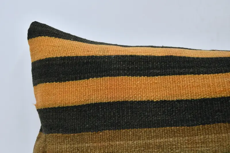 Decorative Throw Cushion, Handmade Kilim Cushion, Turkish Pillow, Colorful Pillow Case, Ethnical Kilim Rug Pillow, 16x36 Green Pillow, Pillow Cover - 2