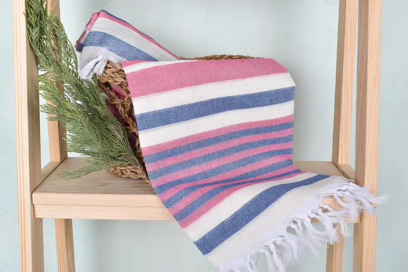 Sand-free peshtemal towel for the beach, Bachelor Gifts, 68x40 Cotton Striped Towel, Bridal Gifts, Gift For Her, Hammam Towel USA, Best Beach Towel - 4