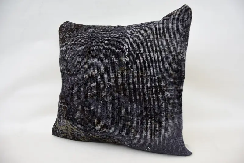 Pillow for Couch, Kilim Cushion Sham, 24x24 Blue Pillow Sham, Sofa Pillow Case, Comfy Throw Cushion Cover, Cushion Case, Antique Pillows - 3