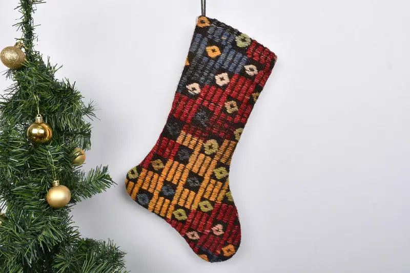 Rustic Kilim Design, 7 inch Christmas Ornaments Christmas Stocking
