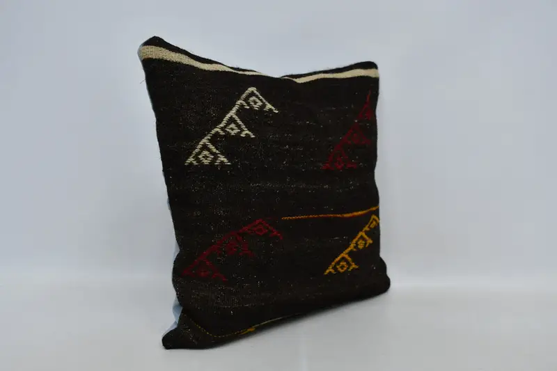 24x24 Brown Pillow Case, Vintage Kilim Pillow, Antique Pillows, Turkish Corner Pillow Case, Shabby Chic Pillow Sham, Cushion Case, Pillow for Sofa - 3