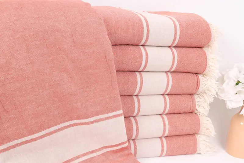 Turkish Cotton Blanket, Personalized Gift, Monogram Beach Blanket, Bridal Shower Gift, Housewarming Gift, Bedspread, 70x60 Cotton Striped Towel - 1