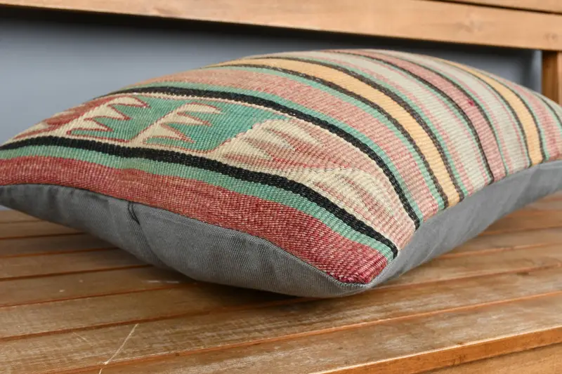 Cushion, Throw Kilim Pillow, 16x24 Red Cushion Cover, Home Decor Pillow, Pillow for Couch, Farmhouse Pillow Case, Wholesale Cushion - 3