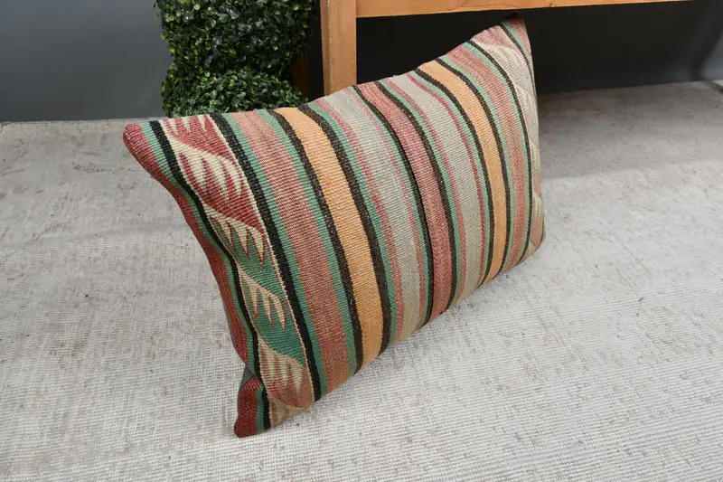 Cushion, Throw Kilim Pillow, 16x24 Red Cushion Cover, Home Decor Pillow, Pillow for Couch, Farmhouse Pillow Case, Wholesale Cushion - 7