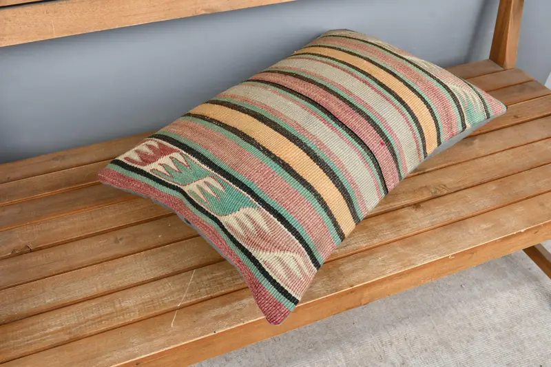 Cushion, Throw Kilim Pillow, 16x24 Red Cushion Cover, Home Decor Pillow, Pillow for Couch, Farmhouse Pillow Case, Wholesale Cushion - 2
