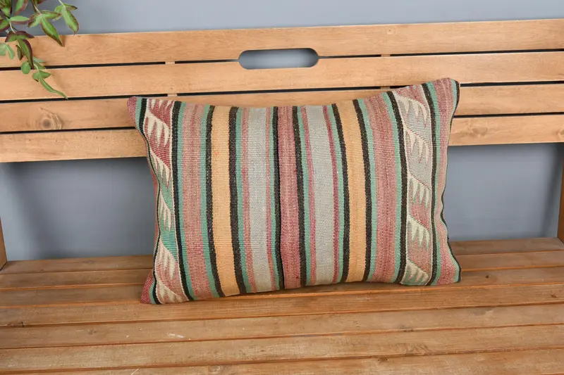 Cushion, Throw Kilim Pillow, 16x24 Red Cushion Cover, Home Decor Pillow, Pillow for Couch, Farmhouse Pillow Case, Wholesale Cushion - 6