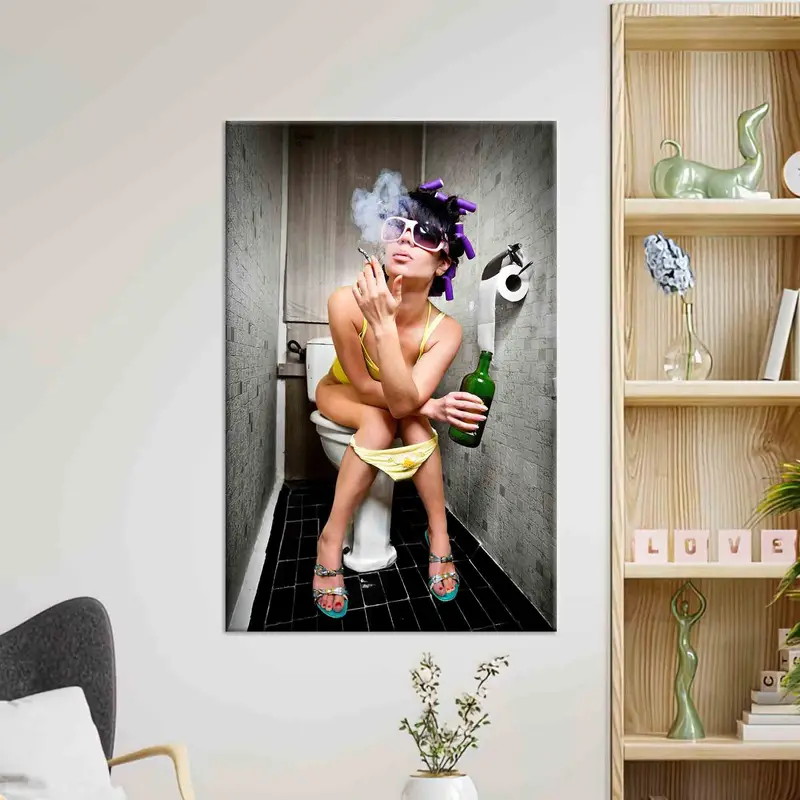 Şık Vogue Kanvas: Modern Banyo Sahnesinde Seksi Kadın