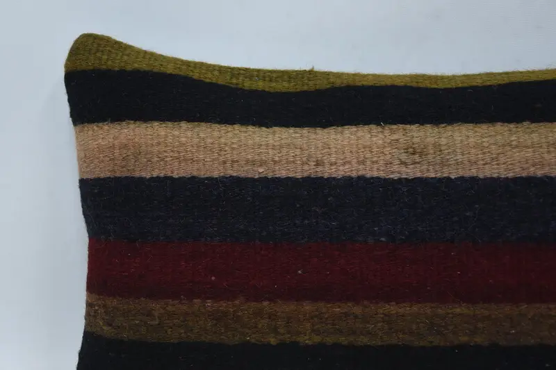 Home Decor Pillow, Vintage Kilim Pillow, 12x20 Brown Pillow, Cotton Pillow Case, Vintage Pillow, Nomadic Cushion, Pillow Sham - 2
