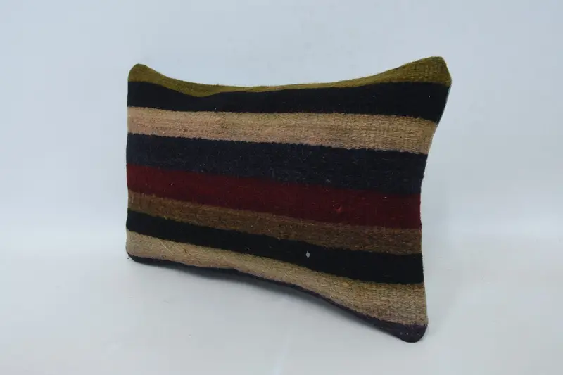 Home Decor Pillow, Vintage Kilim Pillow, 12x20 Brown Pillow, Cotton Pillow Case, Vintage Pillow, Nomadic Cushion, Pillow Sham - 4
