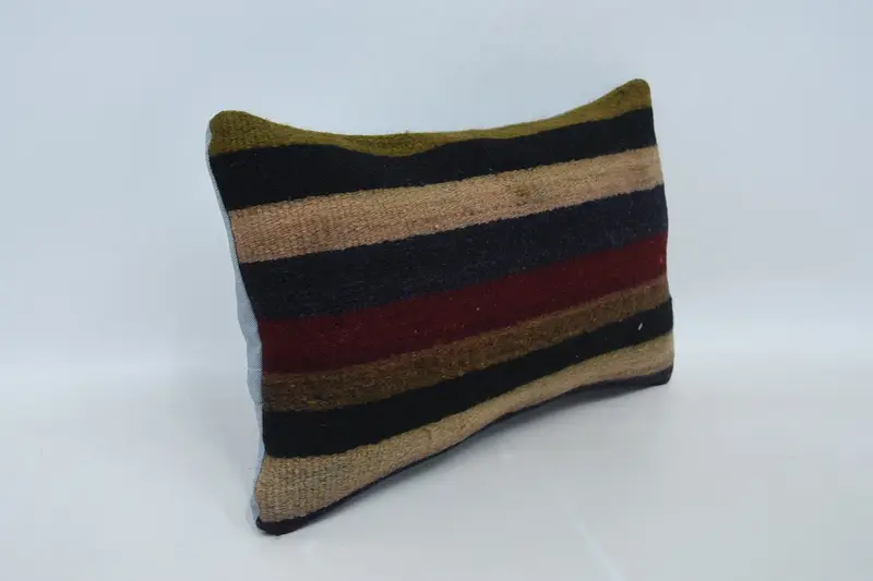 Home Decor Pillow, Vintage Kilim Pillow, 12x20 Brown Pillow, Cotton Pillow Case, Vintage Pillow, Nomadic Cushion, Pillow Sham - 3