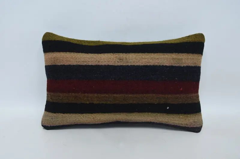 Home Decor Pillow, Vintage Kilim Pillow, 12x20 Brown Pillow, Cotton Pillow Case, Vintage Pillow, Nomadic Cushion, Pillow Sham - 1