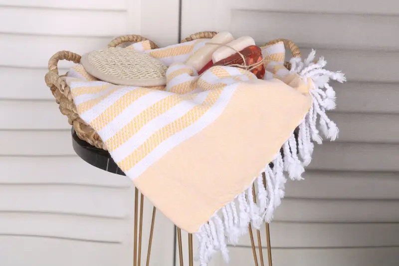 Turkish Beach Towel Bulk, Best Friend Gift, Holiday Towel, Custom Wedding Gift, Organic Turkish towel, Embroidery Towels, 68x40 Cotton Striped Towel - 2