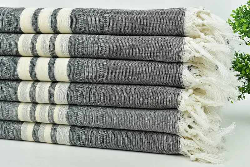 Baby Boy Gift, 68x40 Cotton Striped Towel, Bridal Shower Gift, Luxury towel, Housewarming Gift, Turkish beach towel with fringe, Beach Wedding Favor - 3