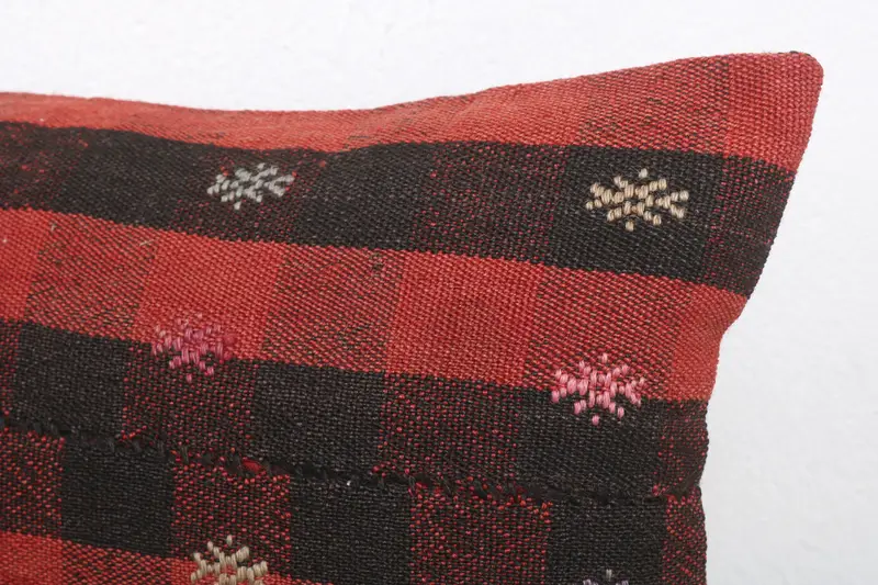 Boho Pillow Sham Cover, Vintage Pillow, Vintage Kilim Pillow, Pillow Sham, Customized Cushion Cover, Aztec Pillow, 12x20 Red Pillow Cover - 5