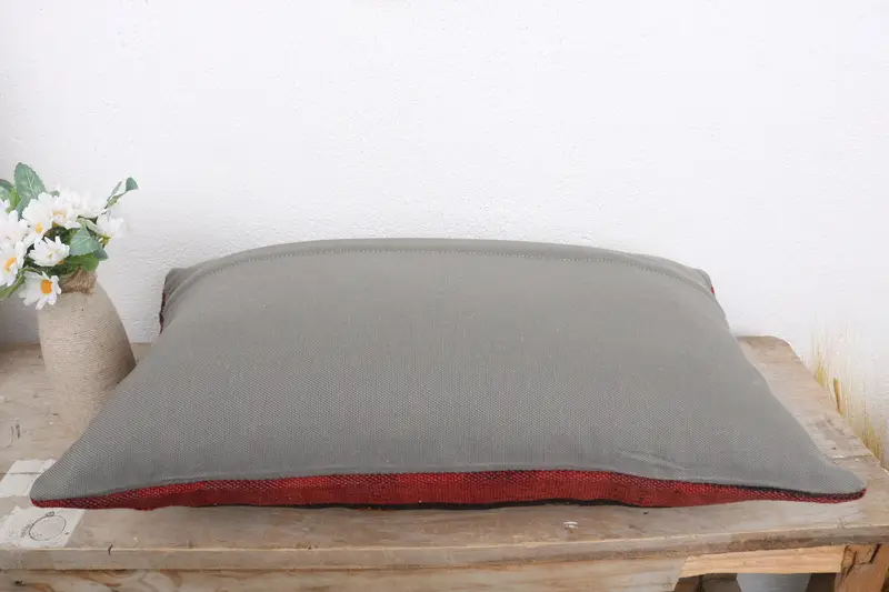 Boho Pillow Sham Cover, Vintage Pillow, Vintage Kilim Pillow, Pillow Sham, Customized Cushion Cover, Aztec Pillow, 12x20 Red Pillow Cover - 7