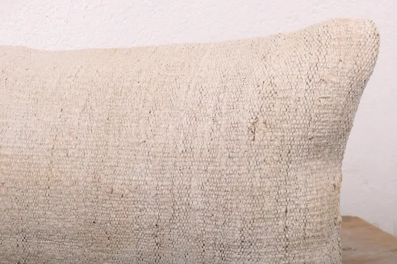 Pillow for Couch, Handmade Throw Pillow Sham, Pillow Cover, 12x24 Beige Cushion Case, Authentic Cushion, Throw Kilim Pillow, Turkish Kilim Pillow - 5